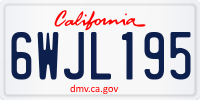 CA license plate 6WJL195