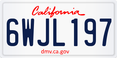 CA license plate 6WJL197