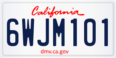 CA license plate 6WJM101