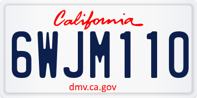 CA license plate 6WJM110