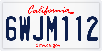 CA license plate 6WJM112