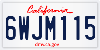 CA license plate 6WJM115