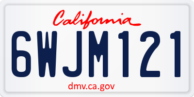 CA license plate 6WJM121