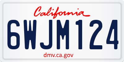 CA license plate 6WJM124