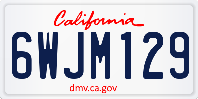 CA license plate 6WJM129