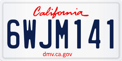 CA license plate 6WJM141