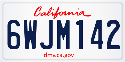 CA license plate 6WJM142