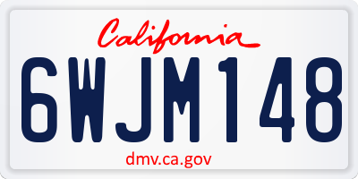 CA license plate 6WJM148