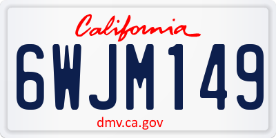 CA license plate 6WJM149
