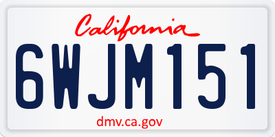 CA license plate 6WJM151