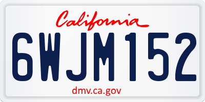CA license plate 6WJM152