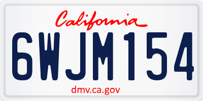 CA license plate 6WJM154