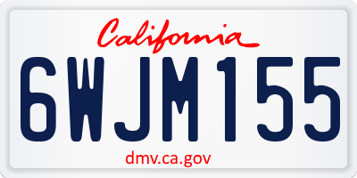 CA license plate 6WJM155