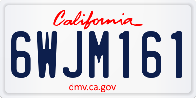 CA license plate 6WJM161
