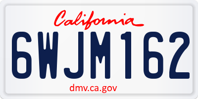 CA license plate 6WJM162