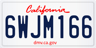 CA license plate 6WJM166