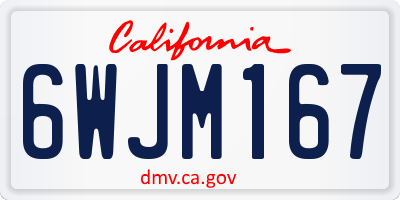 CA license plate 6WJM167