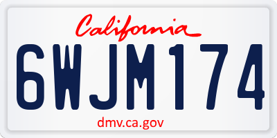 CA license plate 6WJM174