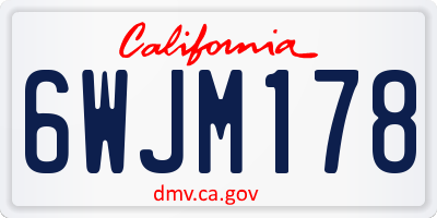 CA license plate 6WJM178