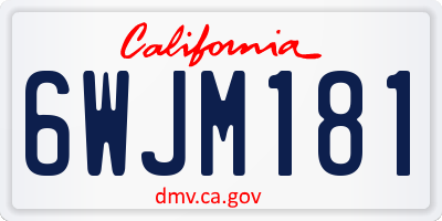 CA license plate 6WJM181