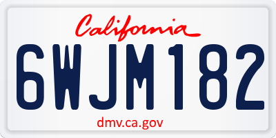CA license plate 6WJM182