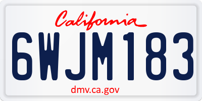CA license plate 6WJM183