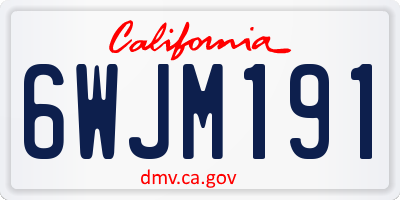 CA license plate 6WJM191