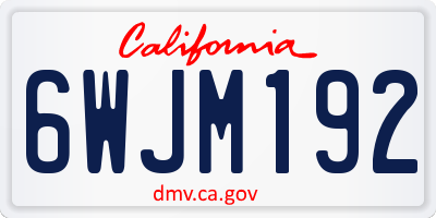 CA license plate 6WJM192