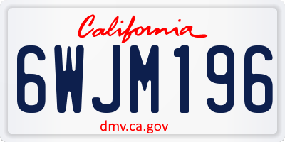 CA license plate 6WJM196
