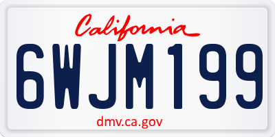 CA license plate 6WJM199