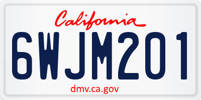 CA license plate 6WJM201