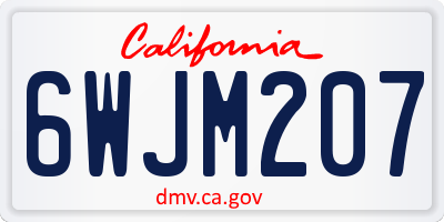CA license plate 6WJM207