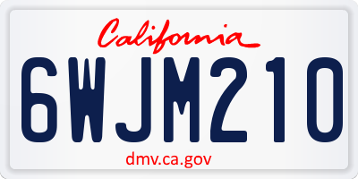 CA license plate 6WJM210