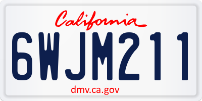CA license plate 6WJM211