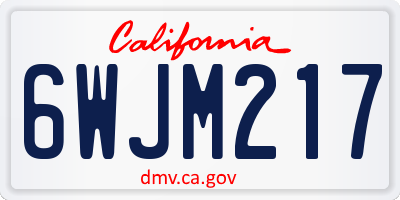 CA license plate 6WJM217