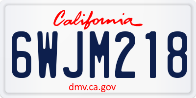 CA license plate 6WJM218