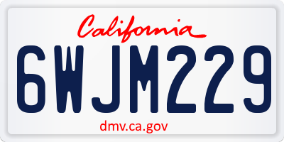 CA license plate 6WJM229