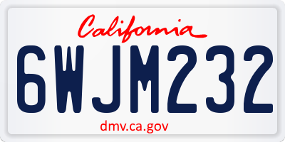 CA license plate 6WJM232