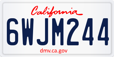 CA license plate 6WJM244