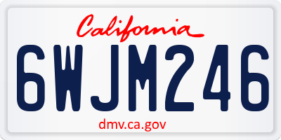 CA license plate 6WJM246