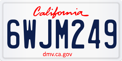 CA license plate 6WJM249