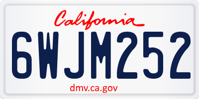 CA license plate 6WJM252