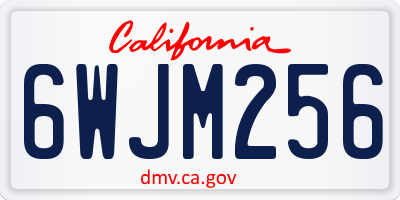 CA license plate 6WJM256
