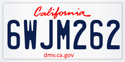 CA license plate 6WJM262