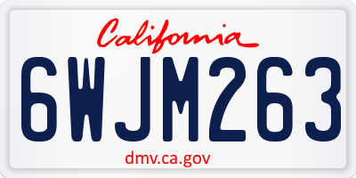 CA license plate 6WJM263