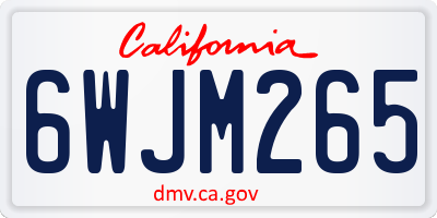 CA license plate 6WJM265