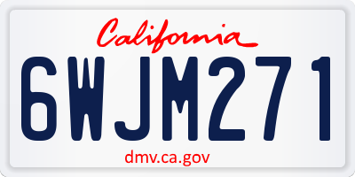 CA license plate 6WJM271