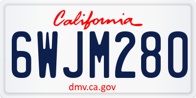CA license plate 6WJM280