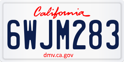 CA license plate 6WJM283