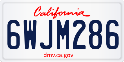 CA license plate 6WJM286